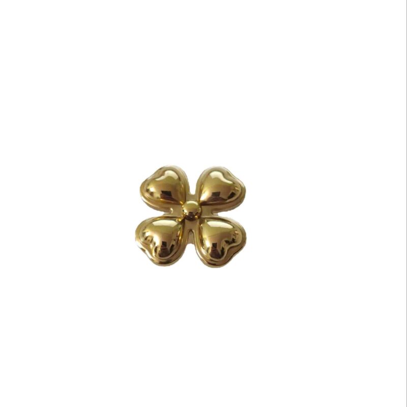 Tay nắm tủ đồng thau cỏ bốn lá mặt trơn SBD6589 3