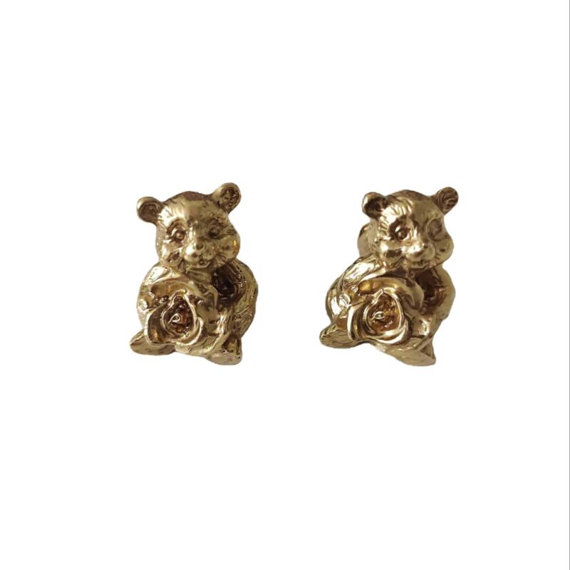 Tay nắm tủ đồng thau gấu ôm hoa và ôm tim SBD5374 4