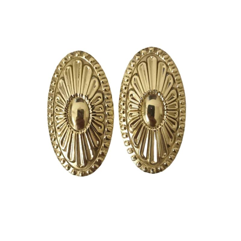 Tay nắm tủ đồng thau khiên mặt trời oval SBD1095 3