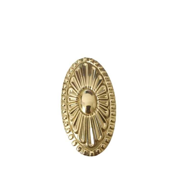 Tay nắm tủ đồng thau khiên mặt trời oval SBD1095 2