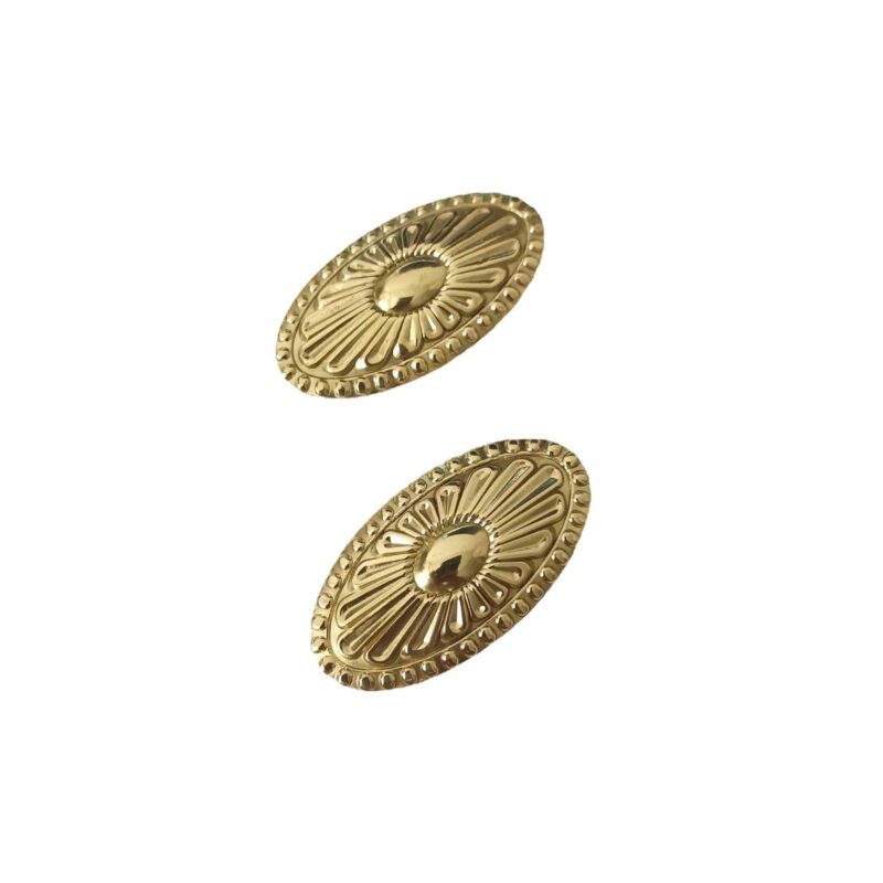 Tay nắm tủ đồng thau khiên mặt trời oval SBD1095 5