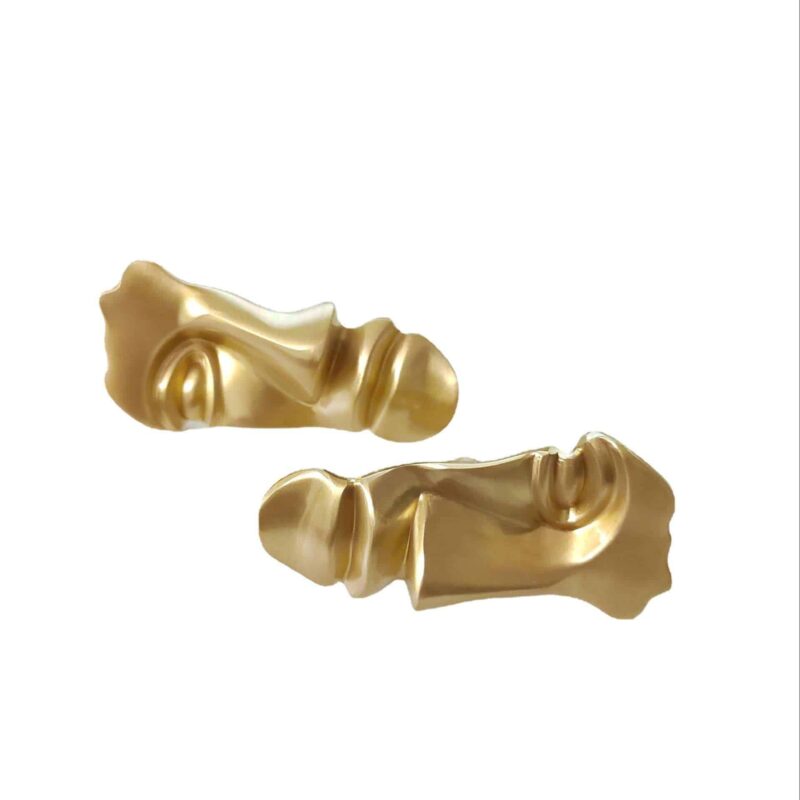 Tay nắm tủ đồng thau một nửa gương mặt SBD6185 3