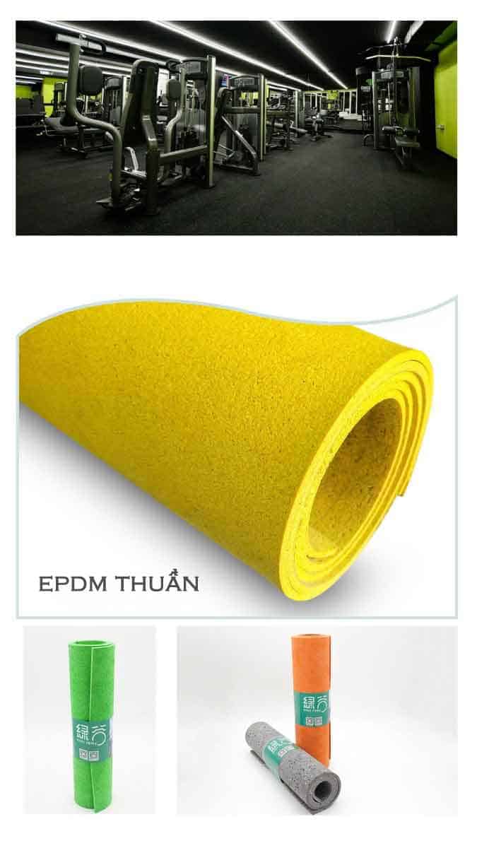 Thảm cao su cuộn phòng gym đốm EPDM pha 1m2 TEPSB10 17