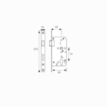 Thân khoá Inox 304 cao cấp cho cửa phòng 7255