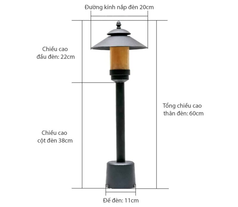 Cột đèn sân vườn chống nước cao cấp C3028 6