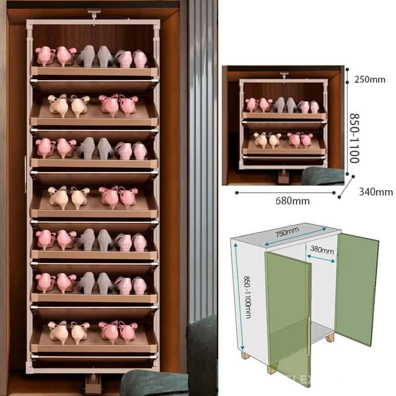 Giá để giày 4 tầng màu vàng đồng YLF043-A