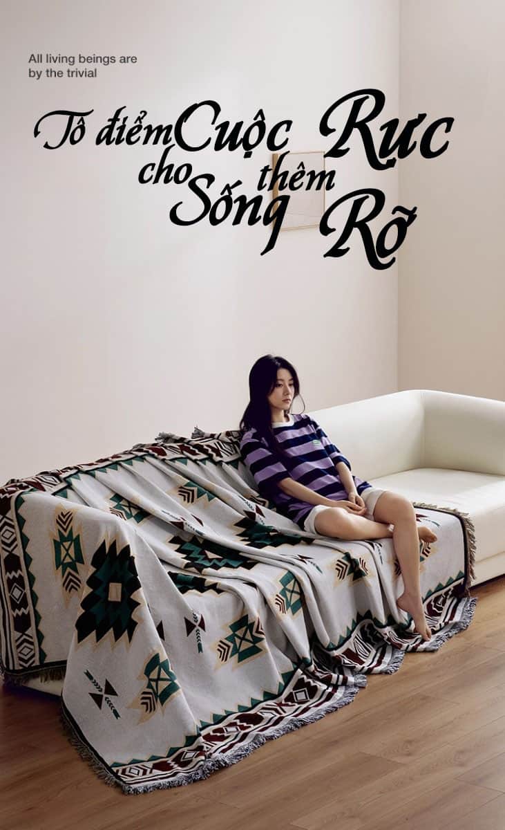 Tấm phủ ghế sofa Chenille hoa văn độc đáo YY2304 4