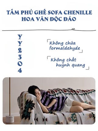 Tấm phủ ghế sofa Chenille hoa văn độc đáo YY2304 8