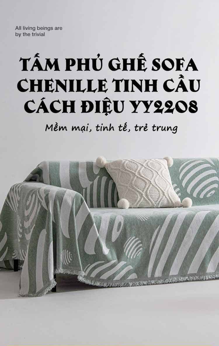 Tấm phủ ghế sofa Chenille tinh cầu cách điệu YY2208 8