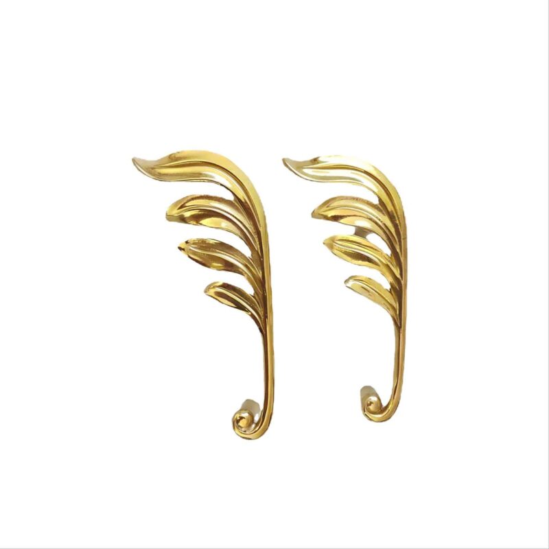 Tay nắm tủ đồng thau biểu tượng lá dừa SBD9673 3