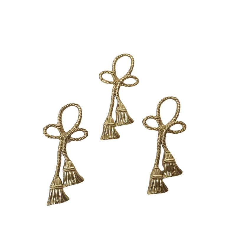 Tay nắm tủ đồng thau dây treo tua rua SBD1585 4