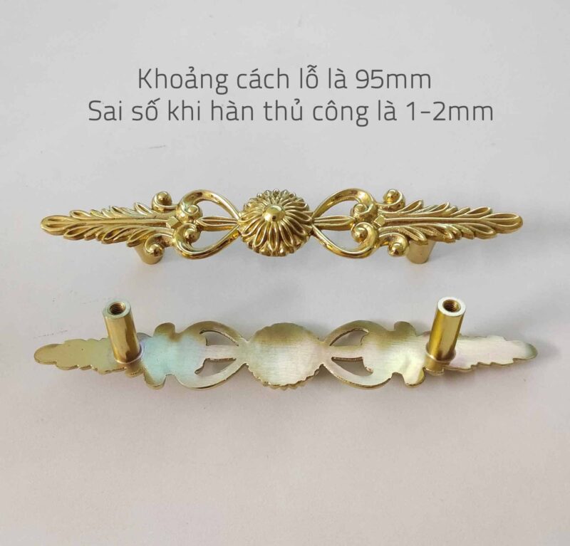 Tay nắm tủ đồng thau hoa cúc cách điệu SBD3870 7