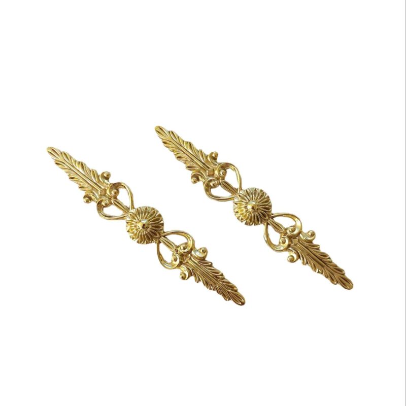 Tay nắm tủ đồng thau hoa cúc cách điệu SBD3870 6