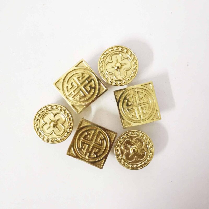 Tay nắm tủ đồng thau hoa văn sáng tạo SBD1232 1