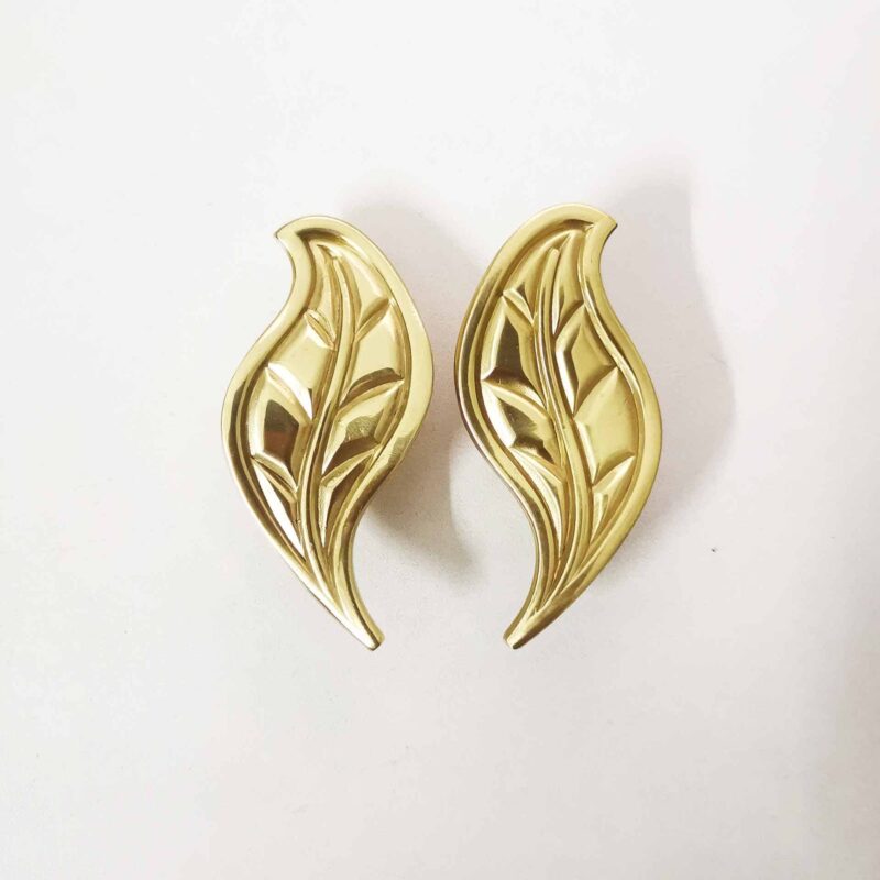 Tay nắm tủ đồng thau lá cây uốn lượn SBD3395 1