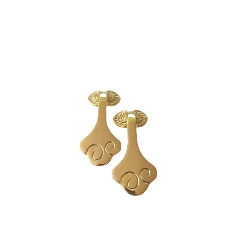 Tay nắm tủ đồng thau như ý tường vân SBD7420 5