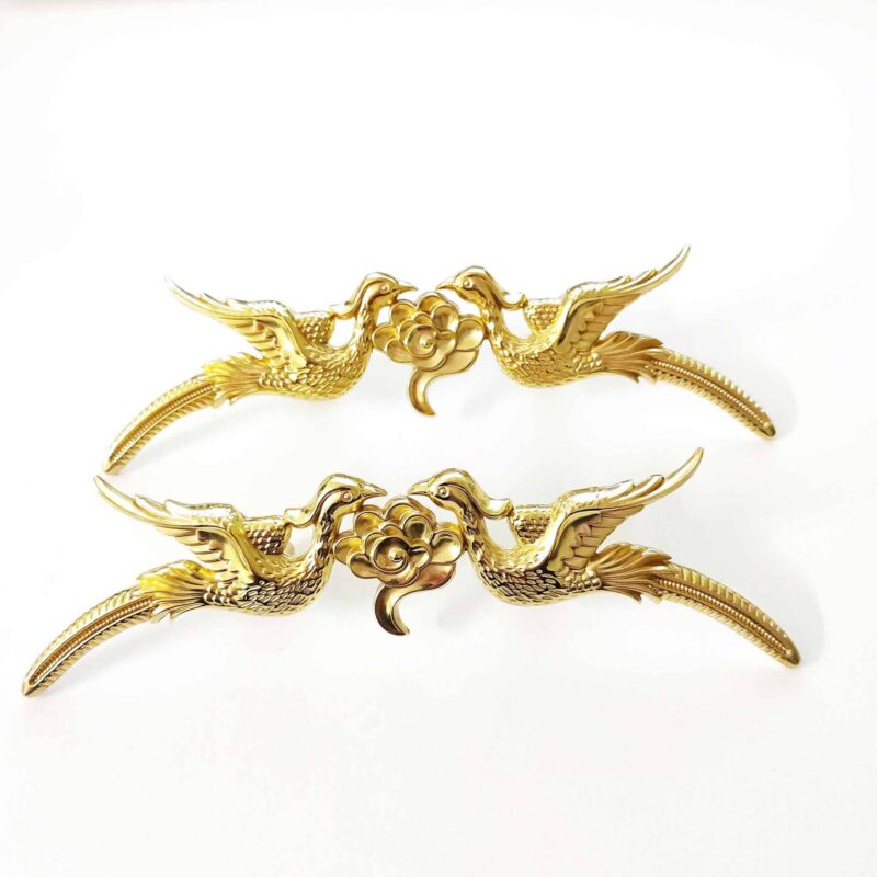 Tay nắm tủ đồng thau song phượng phi thăng SBD5401 1