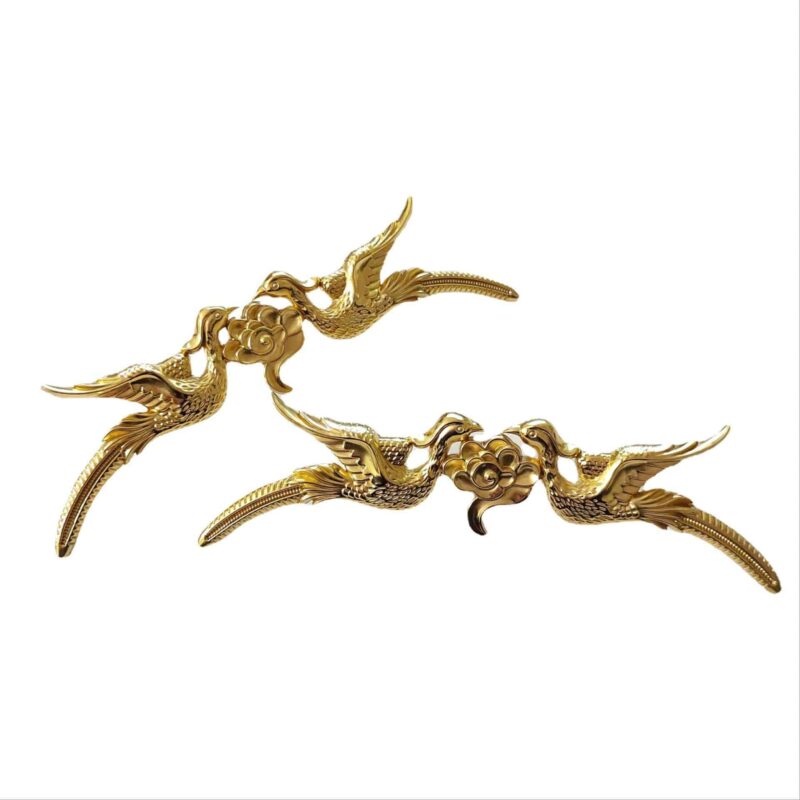 Tay nắm tủ đồng thau song phượng phi thăng SBD5401 7