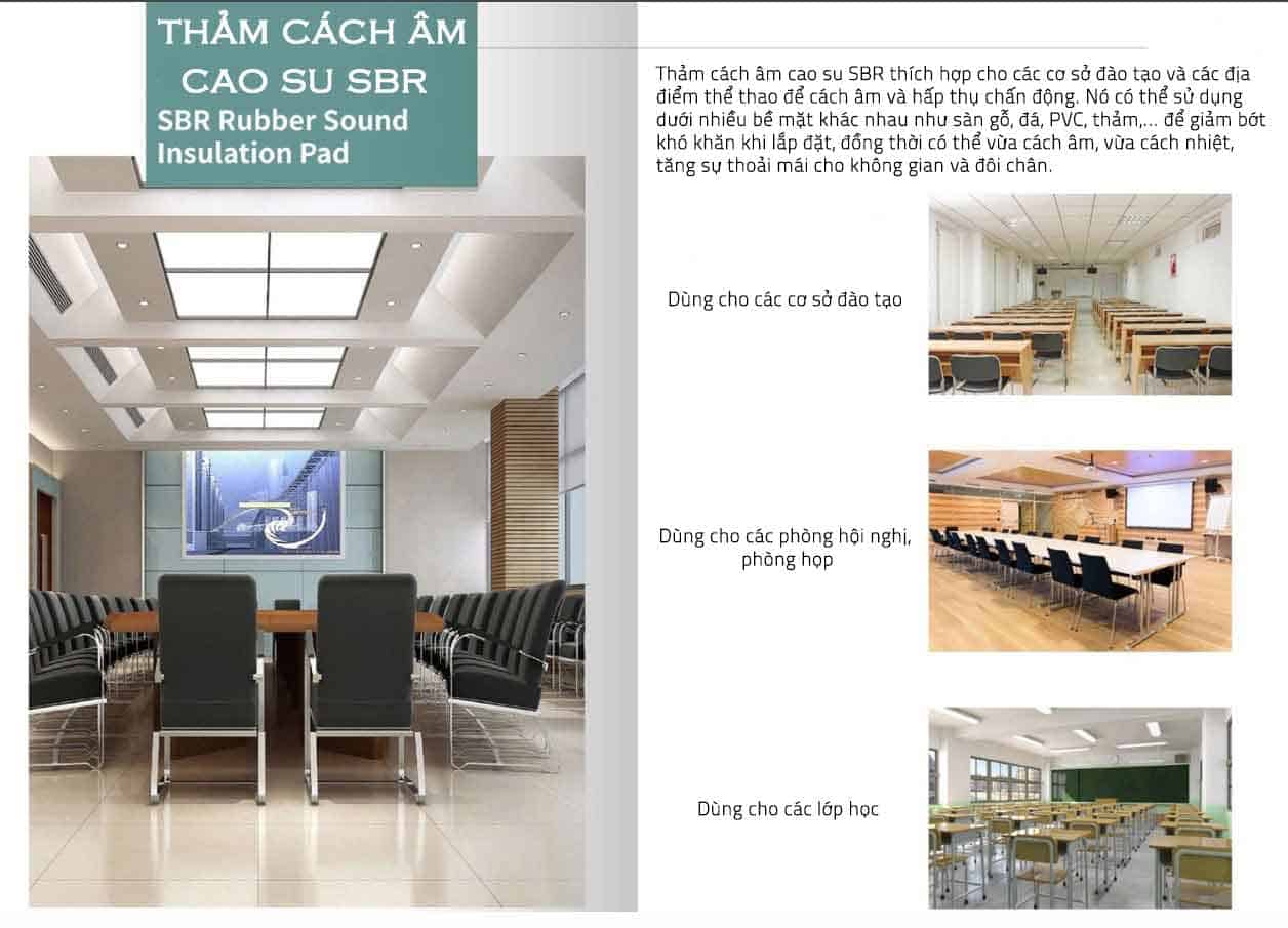 Tấm cách âm sàn cao su đủ màu sắc TSCU10 8