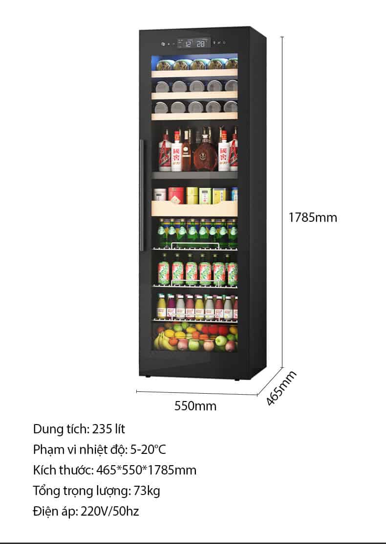 Tủ bảo quản rượu và trái cây cao cấp DW-235E 14