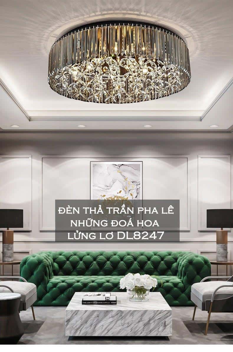 Đèn thả trần pha lê những đoá hoa DL8247 14