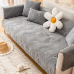 Drap bọc ghế sofa lông nhung nhân tạo lá cọ YY2901