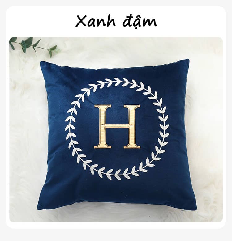 Gối tựa lưng sofa cotton chữ H nhiều màu YY1402 10