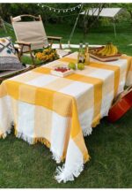 Khăn trải bàn picnic dã ngoại sọc vuông Waffle YY2702Y