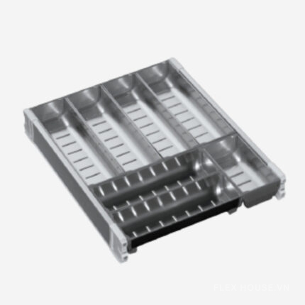 Khay chia ngăn kéo inox 304 Blum 400D sâu 372mm