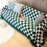 Tấm phủ ghế sofa cotton hoa văn bàn cờ YY2230
