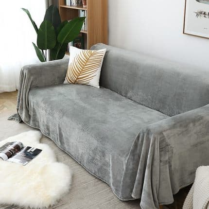 Tấm phủ ghế sofa lông nhung nhân tạo màu trơn YY9210A