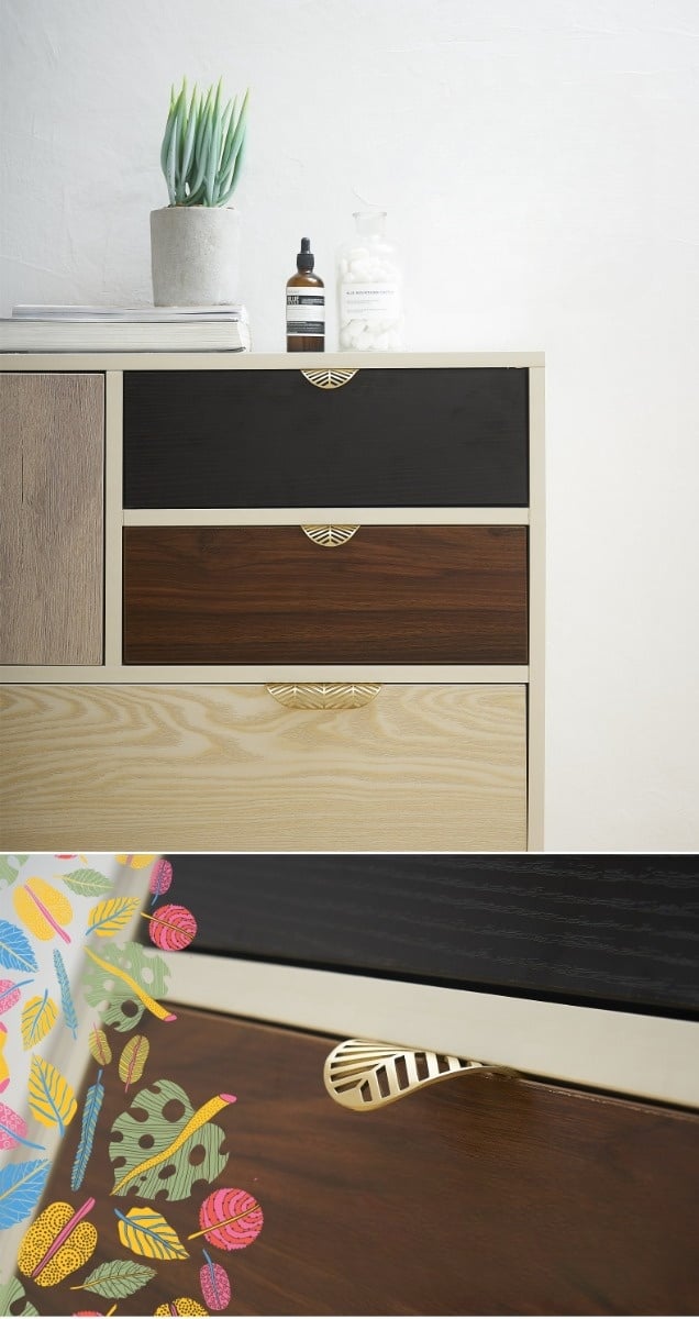 Tay nắm ngăn kéo bằng đồng thau hình lá L3092 7