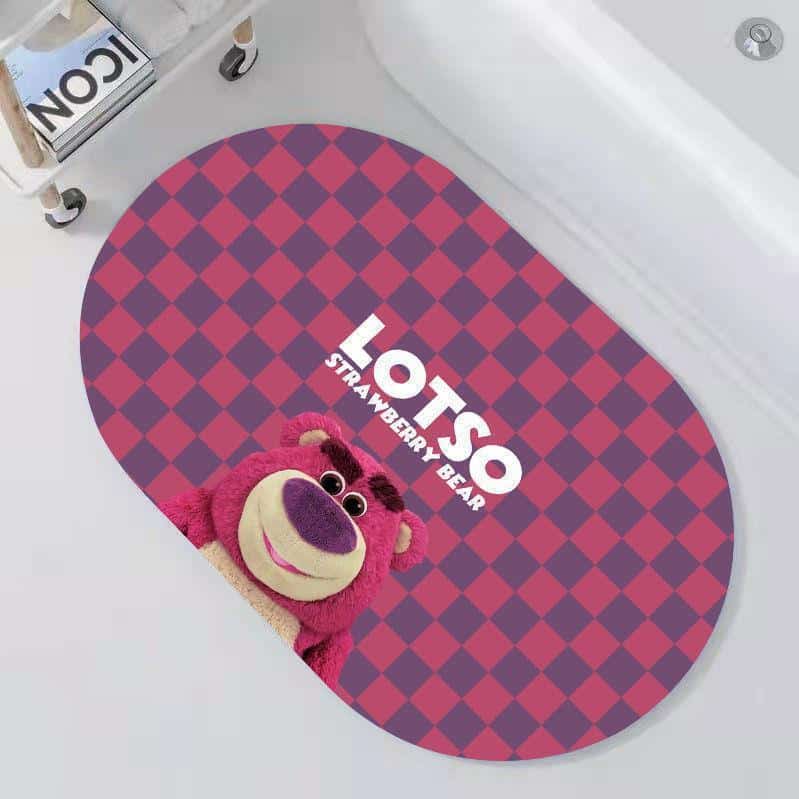 Thảm chống trượt polyester gấu hồng Lotso TBD3670B 13