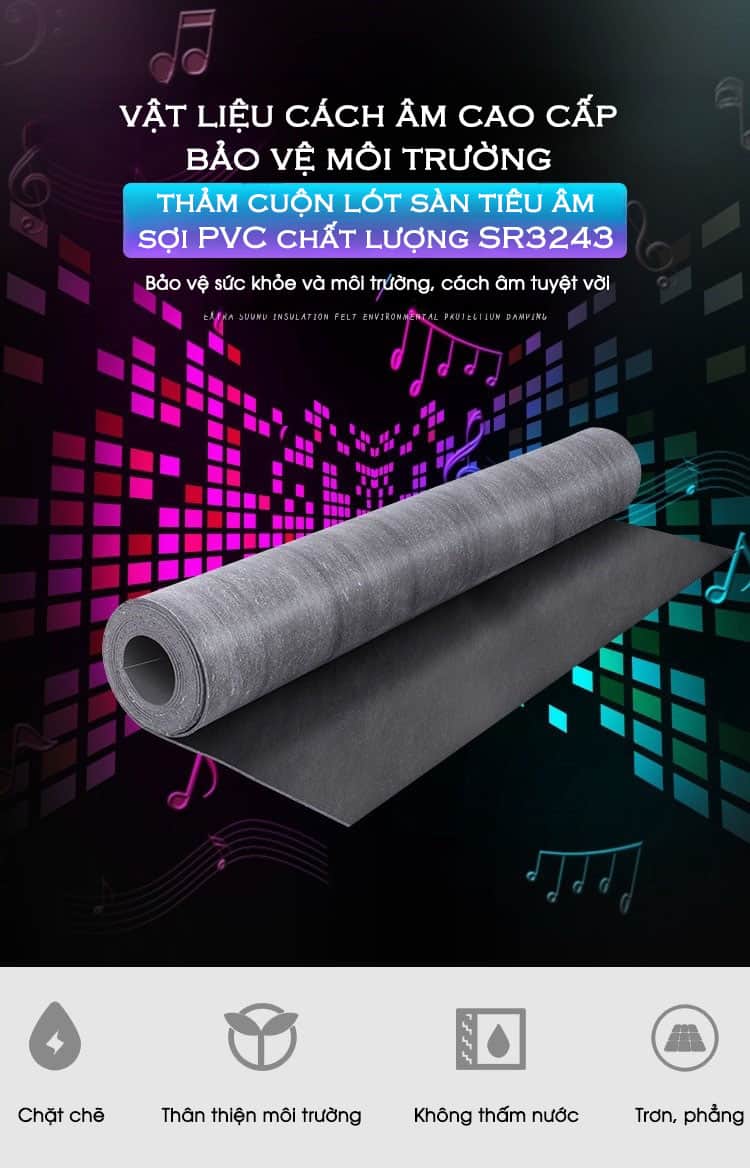 Thảm cuộn lót sàn tiêu âm sợi PVC chất lượng SR3243 9