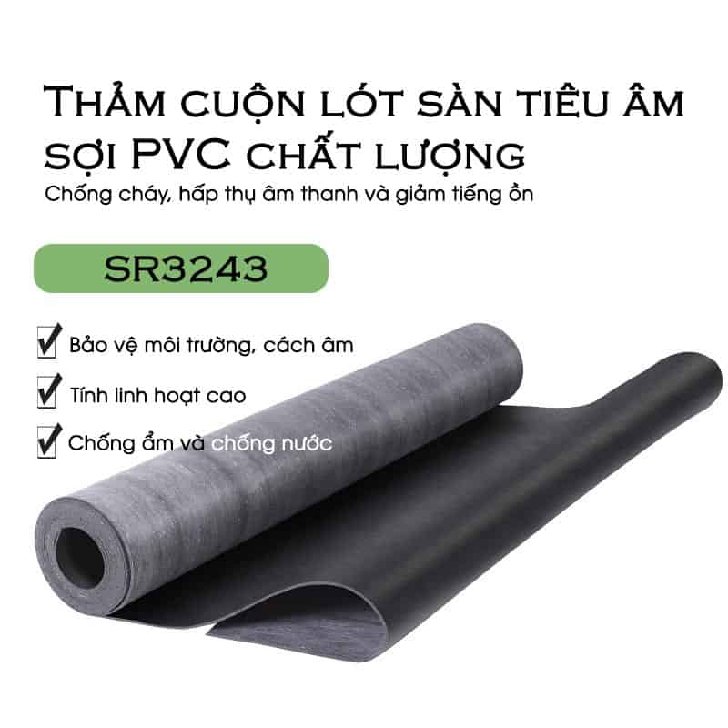 Thảm cuộn lót sàn tiêu âm sợi PVC chất lượng SR3243 22
