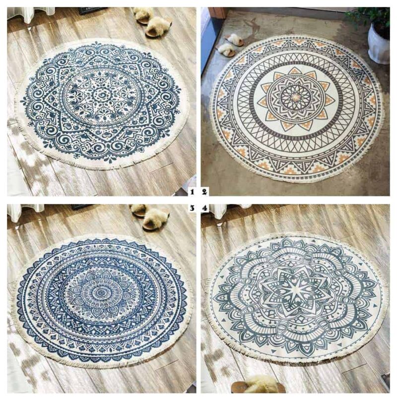 Thảm trải sàn trang trí phòng khách dạng tròn YY3001Y 8
