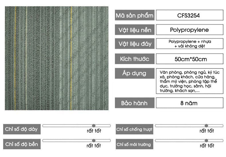 Thảm trải sàn văn phòng sọc màu hiện đại CFS3254 9