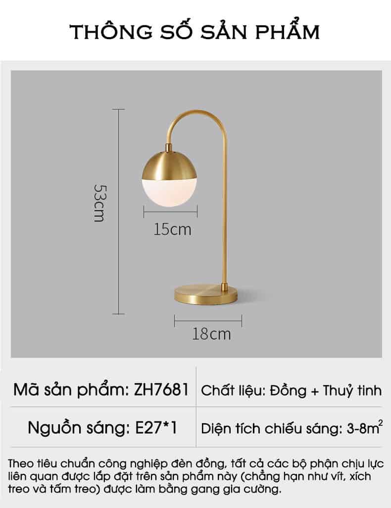 Đèn để bàn bằng đồng thuỷ tinh hiện đại đơn giản ZH7681 21