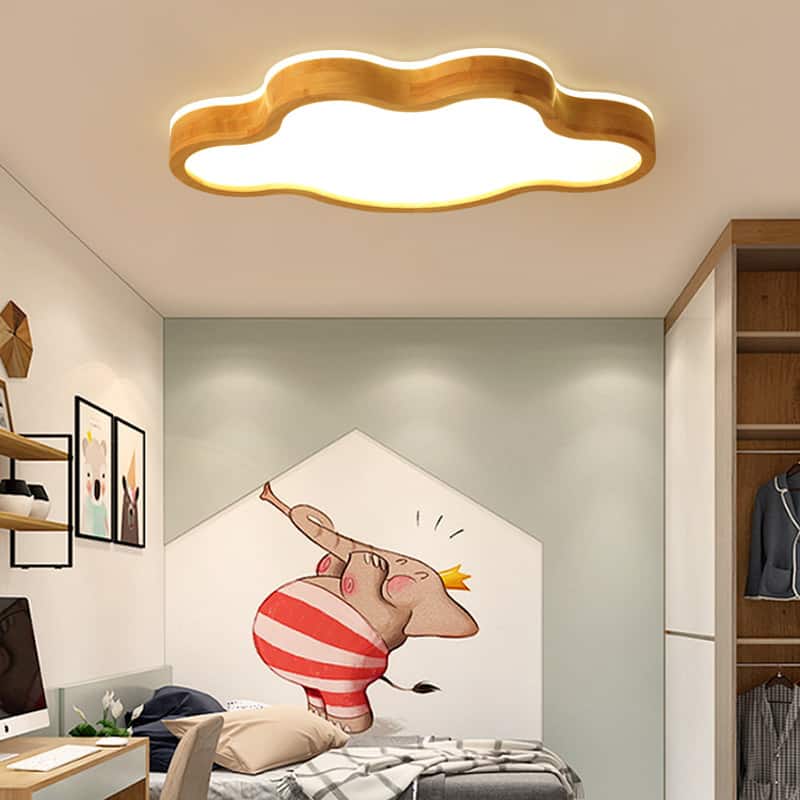 Đèn ốp trần bằng gỗ và acrylic đám mây tươi tắn WH7170 10