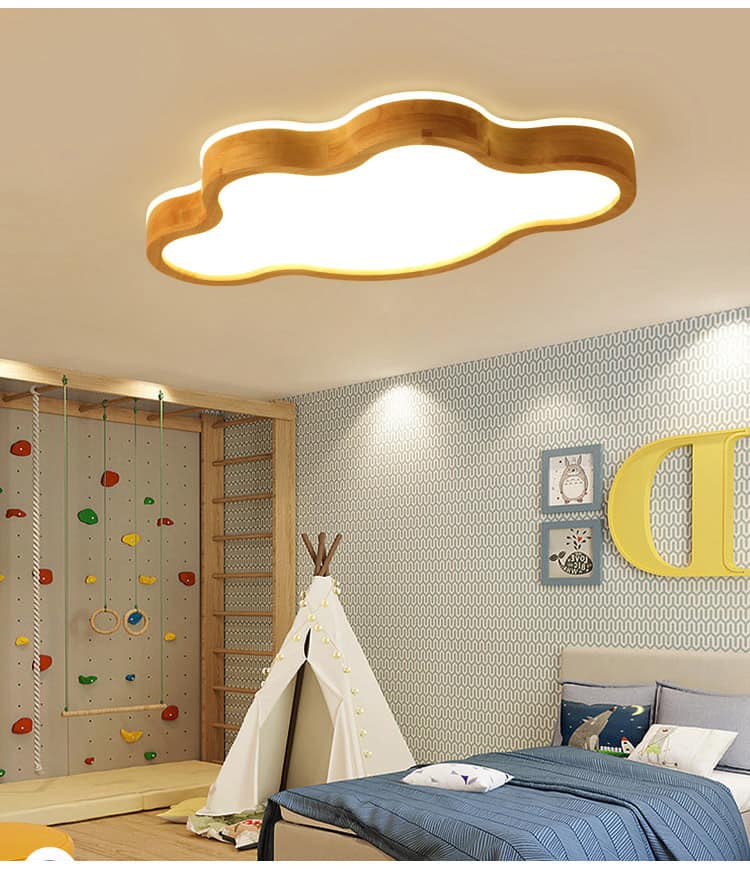 Đèn ốp trần bằng gỗ và acrylic đám mây tươi tắn WH7170 11