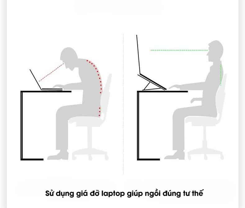 Giá đỡ laptop gấp gọn hợp kim nhôm chống rung LH123 7