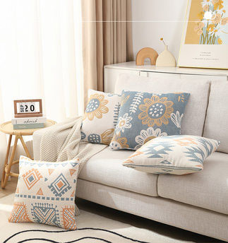 Gối tựa lưng gác tay sofa cotton nhiều hoa văn YY1812 15