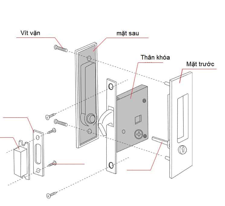 Khóa cửa lùa cửa trượt bằng kẽm góc tròn ZZT8022 25