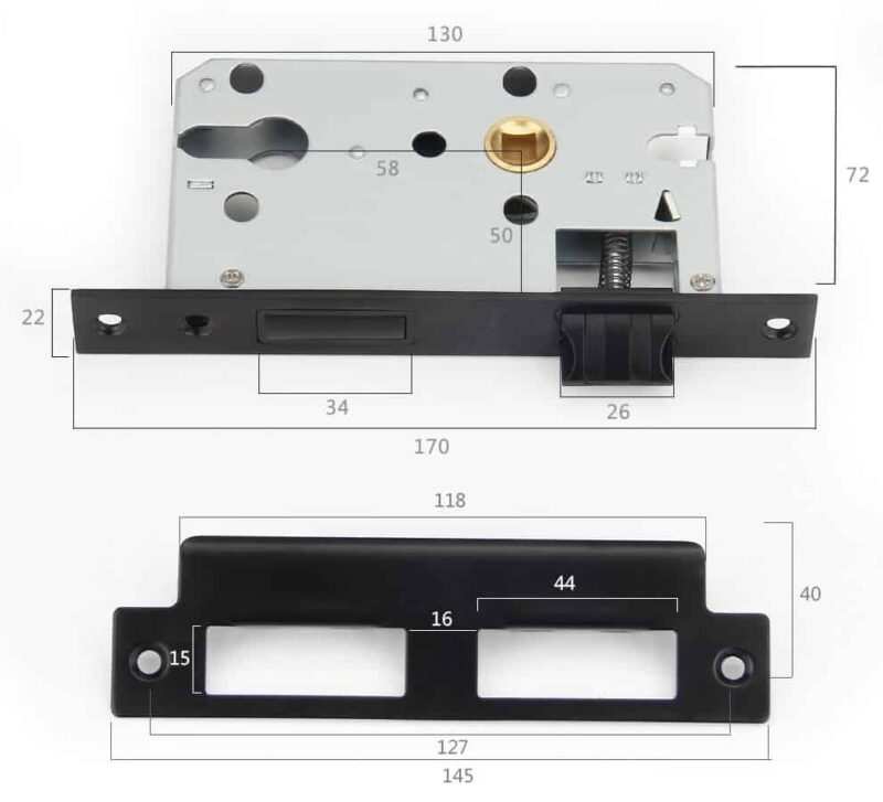 Khóa cửa phòng hợp kim kẽm tân thời ZZT8066 10