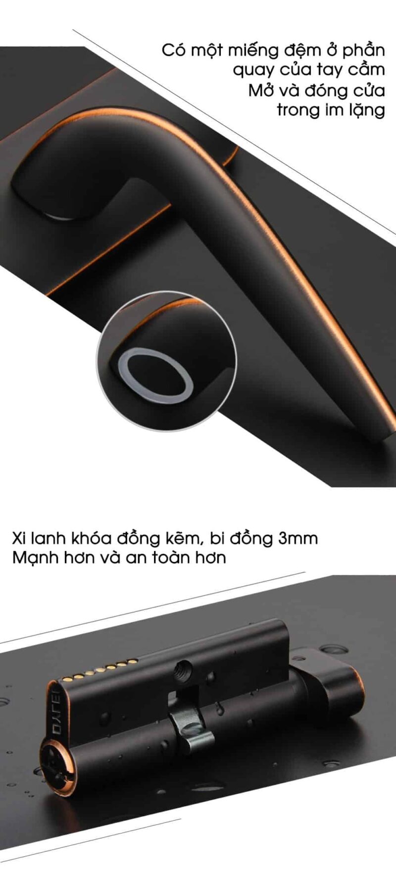 Khóa cửa phòng hợp kim kẽm tân thời ZZT8066 8