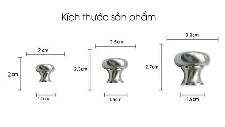 Núm tay nắm tủ hình nấm inox cao cấp HJ-509 10