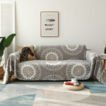 Tấm phủ ghế sofa cotton hoa văn mặt trời toả sáng YY9290