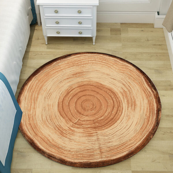 Thảm trải sàn tròn họa tiết vân gỗ độc đáo SH1003