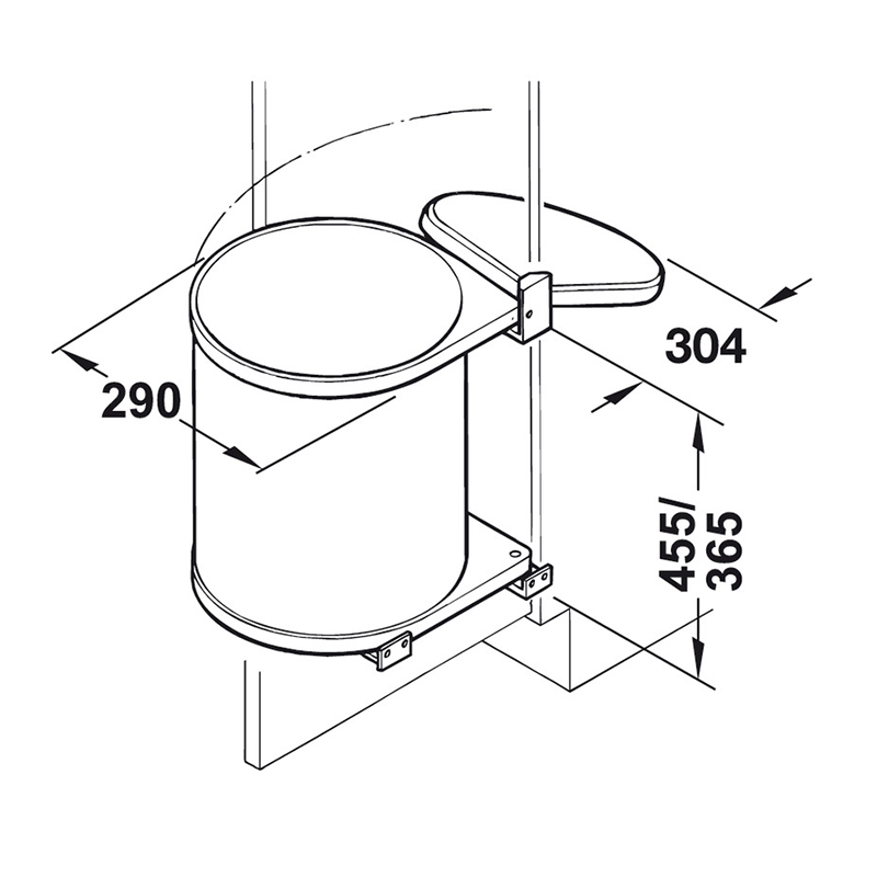 Thùng rác gắn cửa tủ bếp tiện lợi Hafele 502.12.023