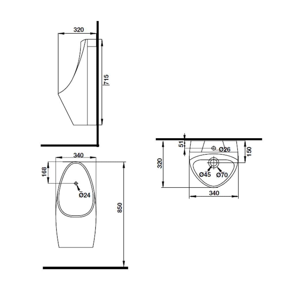 Bồn tiểu nam treo tường Seine Hafele 588.79.420 6